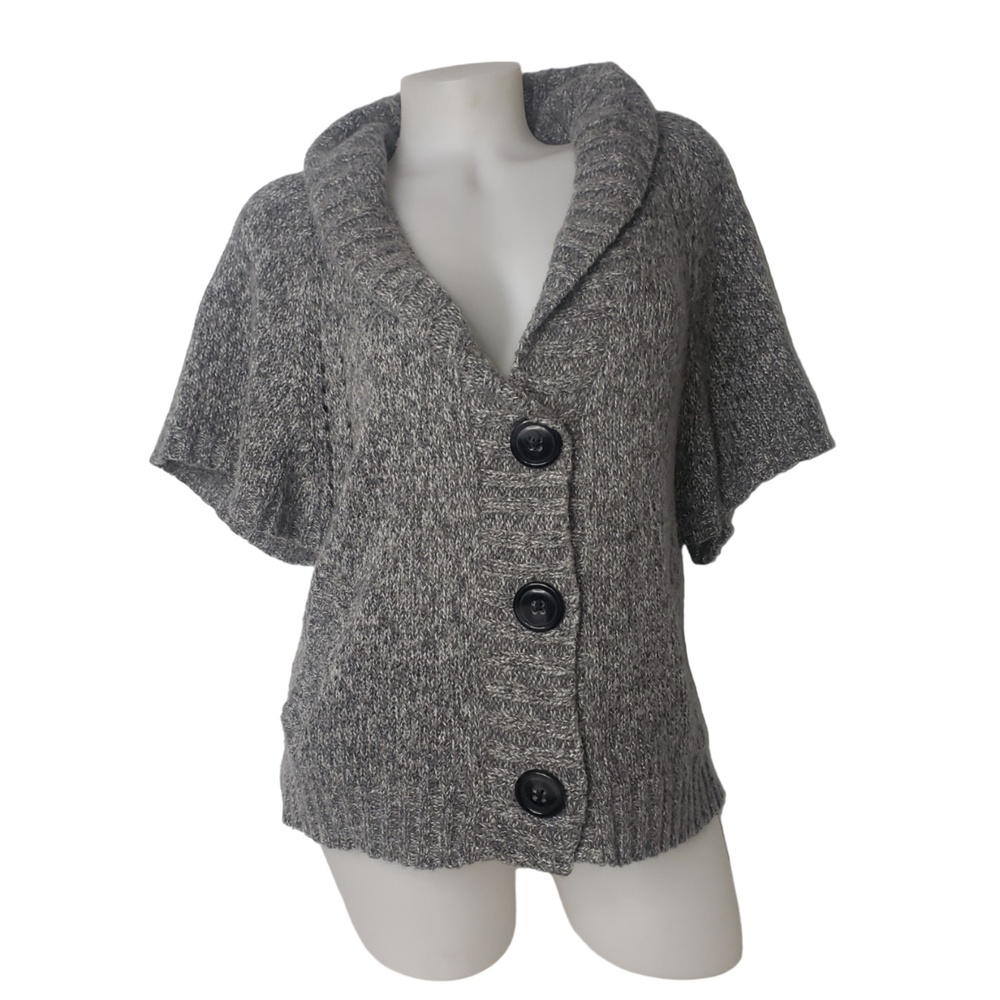 OLD NAVY Gray Short Sleeve Button Front Sweater Cardigan Size Medium